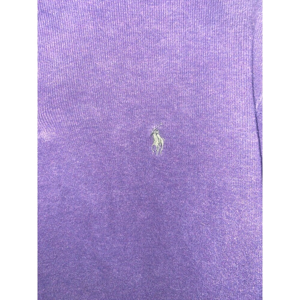 Polo Ralph Lauren Sweater Mens Medium Purple 1/4 Zip Mock Neck Pullover Pony L - Picture 2 of 7